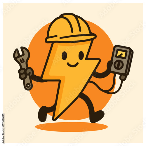Electrician Bolt Mascot – Repair & Maintenance