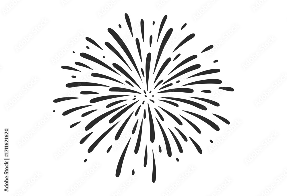 Obraz premium Black and white firework burst design - stock vector