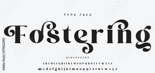 Elegant wedding alphabet letters font and number. Typography luxury classic lettering serif fonts decorative vintage retro concept. vector illustration.