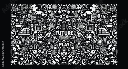 Dynamic abstract pattern for future-focused designs, ideal for playful and modern projects