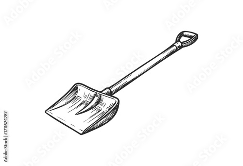 Hand-drawn shovel illustration - stock vector