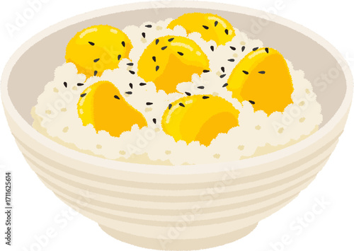栗ご飯のイラスト
