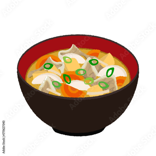 豚汁のイラスト