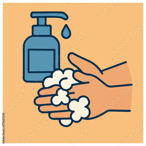 Liquid Soap Dispenser & Washing Hands – Clean Routine