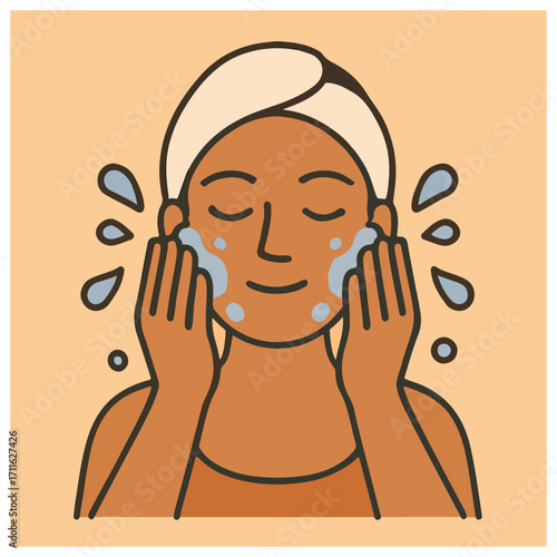 Rinsing Face with Water – Skincare Cleansing Step