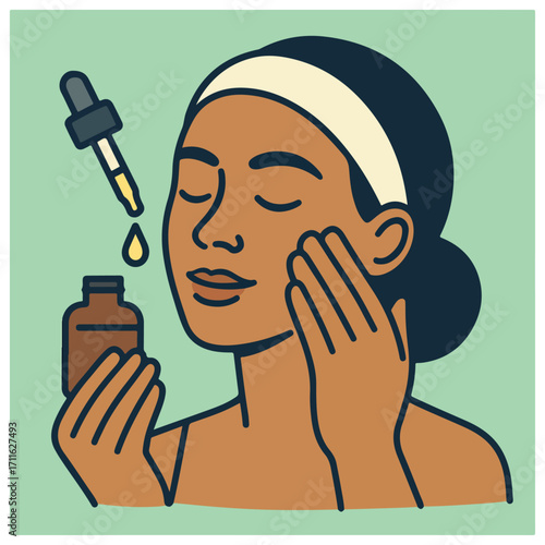 Applying Face Serum with Dropper – Beauty Routine