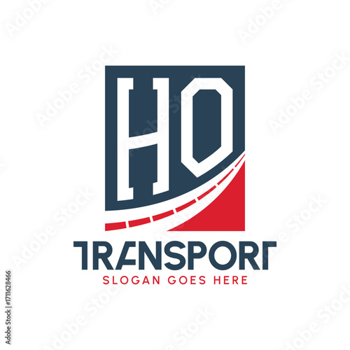 Letter HO Transport Logo Design. Modern HO Road Logo for Delivery, Transport Company and Fleet Business
