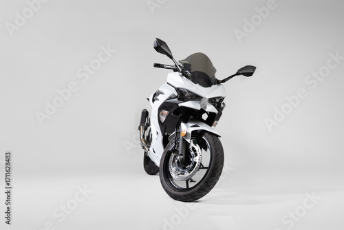 White Sports bike on white background
