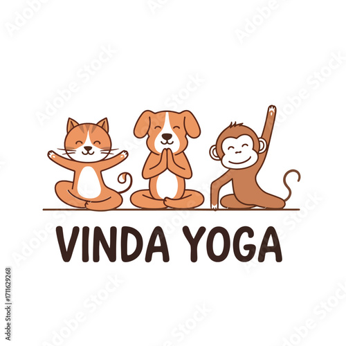animal vinda yoga illustration