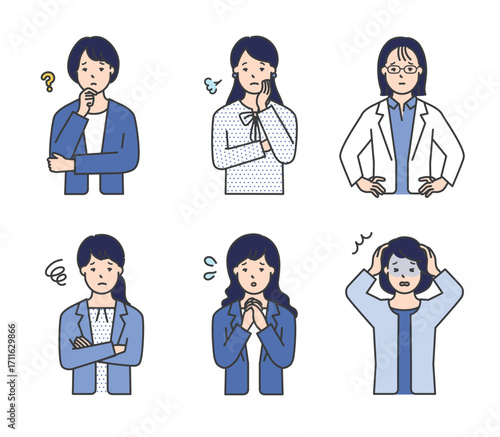 困った表情の女性ビジネスパーソン