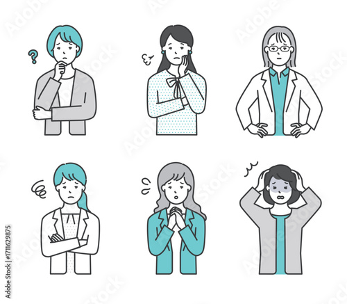 困った表情の女性ビジネスパーソン