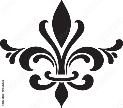 Fleur de lis vector: royalty symbol, black and white design, svg, png eps silhouette
