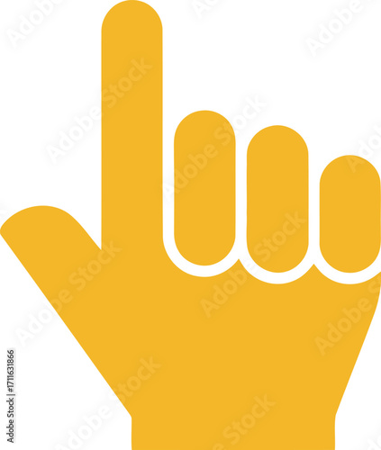 Golden pointer finger icon showing select action vector