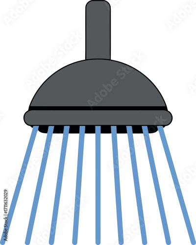 Modern shower head with cascading water jets for cleanliness and hygiene vector