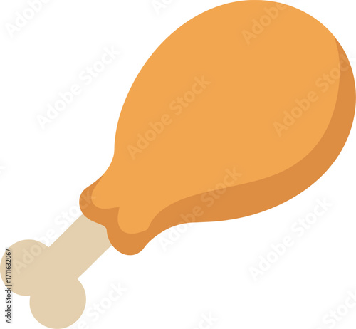 Crispy chicken leg drumstick fast food delicious meal vector