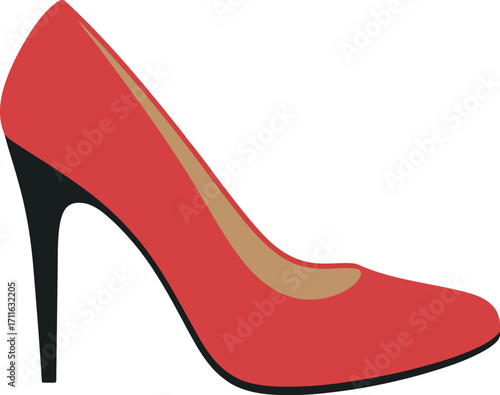 Chic red stiletto heel elegant classic shoe isolated vector