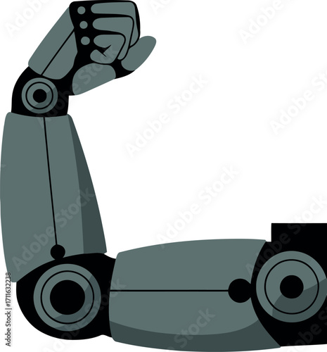 Futuristic robotic arm flexing muscle technology concept vector