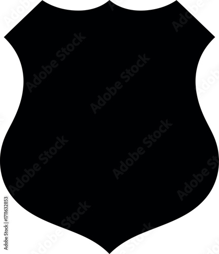 Blank shield emblem badge security protection icon vector vector
