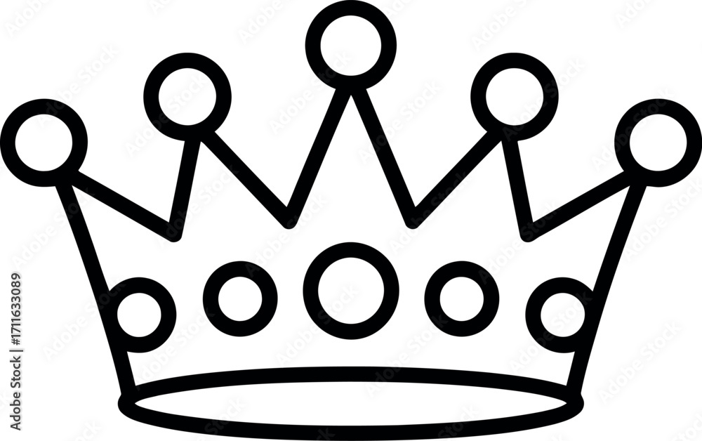 Fototapeta premium Hand drawn crown icon royalty symbol minimalist vector art vector