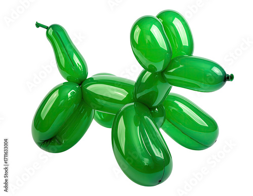 Bright green balloon dog