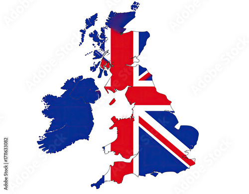 UK map overlaid with Union Jack flag