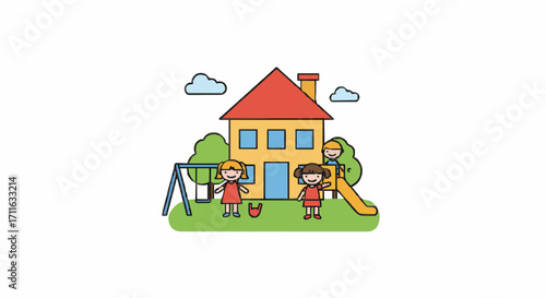 Vektor illustration kindergarten
