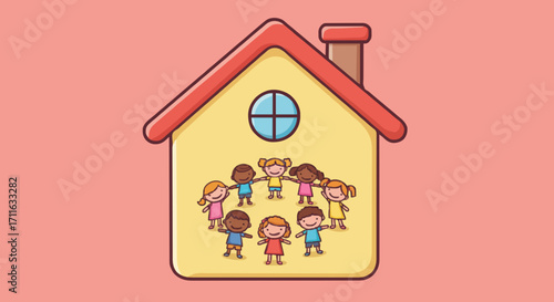Vektor illustration kindergarten