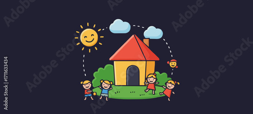 Vektor illustration kindergarten