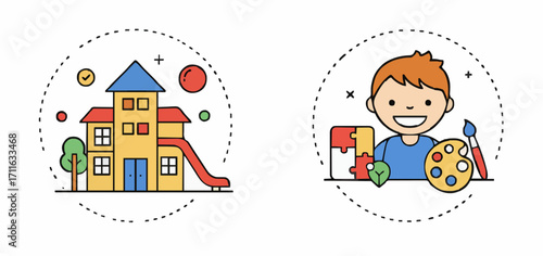 Vektor illustration kindergarten