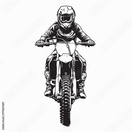 Motocross Female Rider Action Vector Image on white background