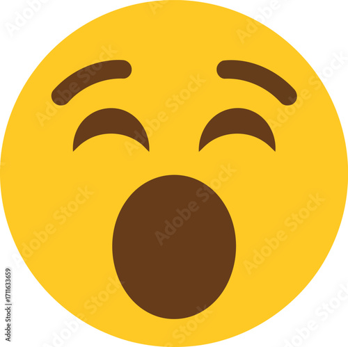 Yawning emoji tired exhausted bored face icon vector vector
