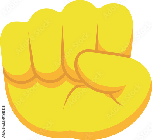 Yellow fist emoji symbol solidarity power strength communication icon vector