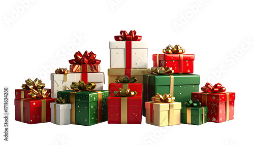 A festive stack of gift boxes