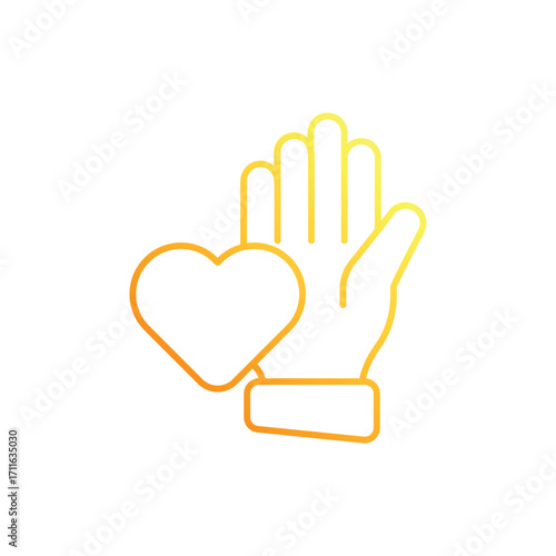 Volunteering Gradient Line Icon