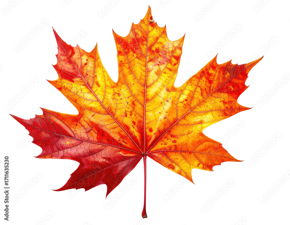 Fototapeta premium Vibrant autumn maple leaf (5)