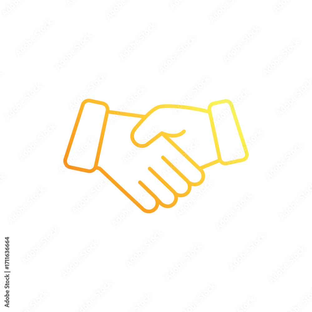Fototapeta premium Handshake Gradient Line Icon