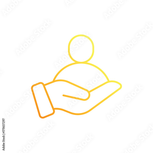 Helping Child Gradient Line Icon