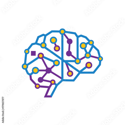 Conceptual illustration of a human brain merging with a digital circuit board representing artificial intelligence and machine learning