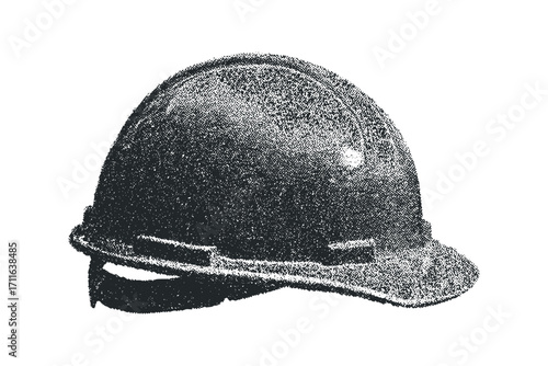 Hard hat isolated on white for industrial safety and construction projects. Vector hand drawn illustration