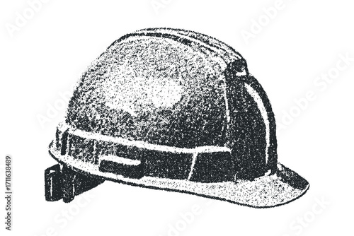 Textured Hard Hat. Vector hand drawn illustration