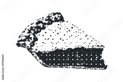 Rough Textured Slice of Cake Graphic. Vector hand drawn illustration