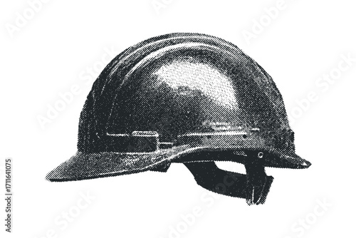 Hard hat worker protection headgear. Vector hand drawn illustration