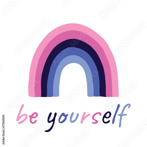 Colorful rainbow shape Omnisexual pride flag Happy pride day LGBTQIA community Pride Month Vector hand drawn doodle for posters, stickers, logo, cards