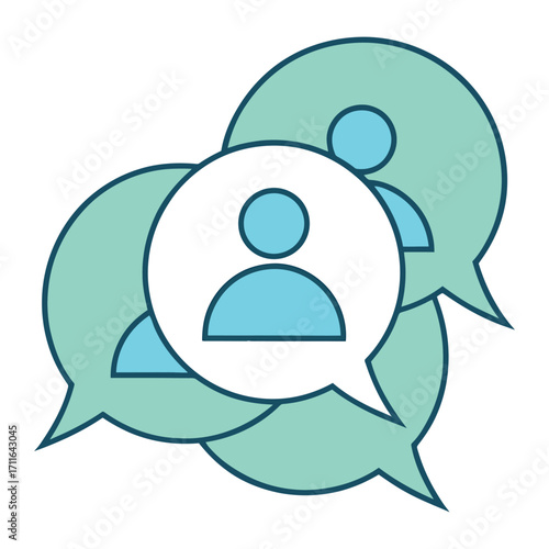 Customer communication icon representing stakeholder engagement and feedback collection 
icon