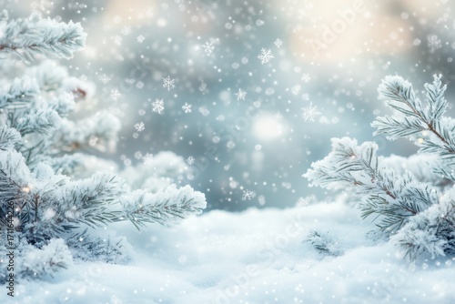 Wallpaper Mural Winter landscape with snow forest nature cold season frozen illustration Torontodigital.ca