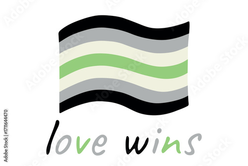 Colorful Agender pride flag Happy pride day LGBTQ community Pride Month Vector hand drawn doodle for posters, stickers, logo, cards