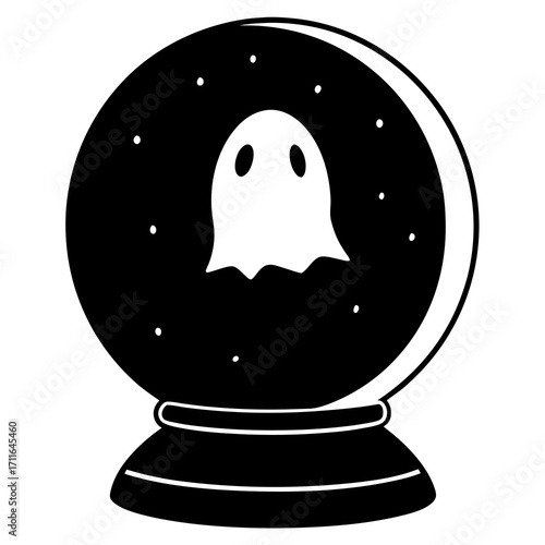 Crystal Ball With Ghost Reflection Icon