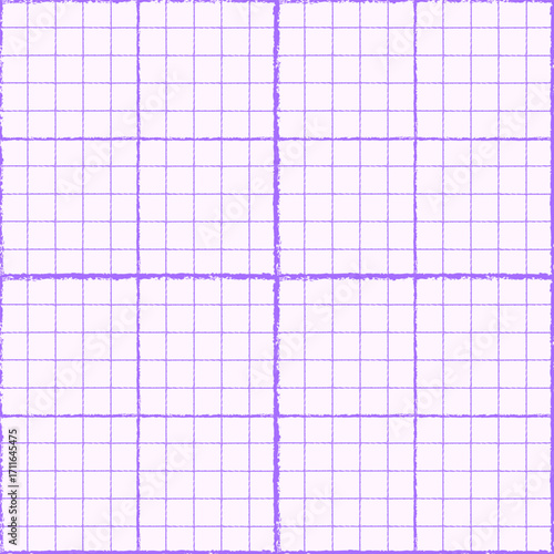 Millimeter paper graph square grid texture seamless pattern vector illustration. Rough lines seamless pattern technical school background. Blank square checkered paper page sheet education texture.