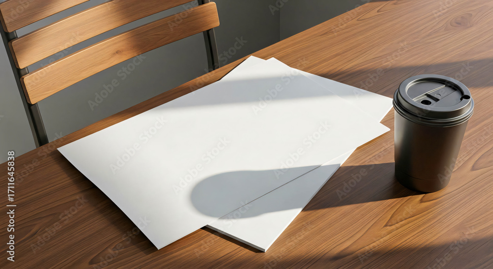 custom made wallpaper toronto digitalMinimalist Workspace: Blank Paper and Coffee on Wooden Desk