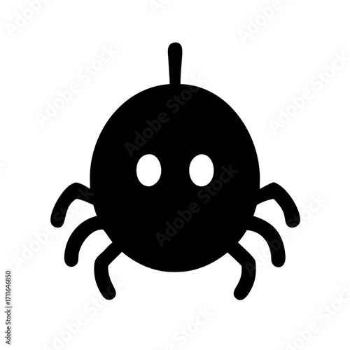 Cute Spider Cartoon Icon Vector Silhouette